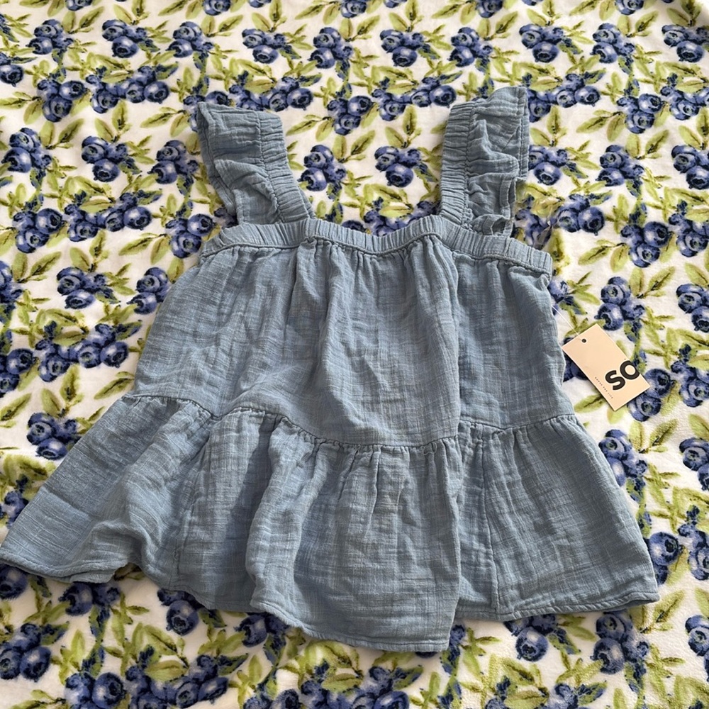 Light blue ruffle top